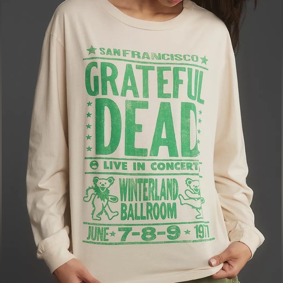 Grateful Dead Cream Long Sleeve Tee - Picture 1 of 4